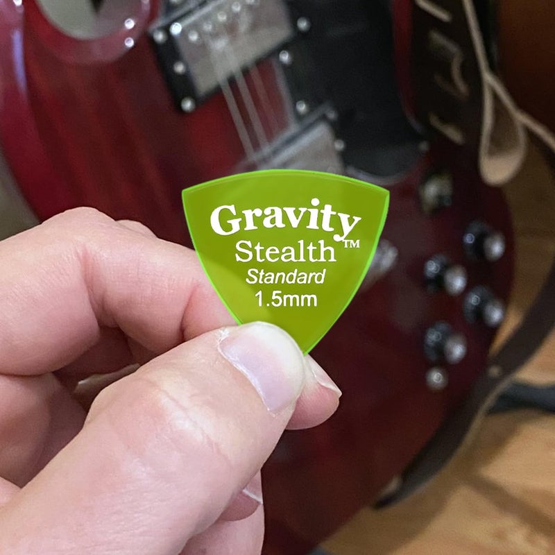 Gravity Picks Acrylic Guitar Picks - Polished, Sharper & Stronger Bevels for Brighter Sound & Tighter Grip - 1.5mm Stealth Design & Standard Thickness - Handcrafted in California (5 Pack) - Image 5